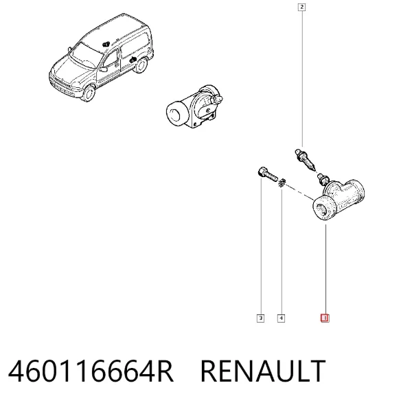Cylinder hamulcowy roboczy tylny 460116664R Renault (RVI)