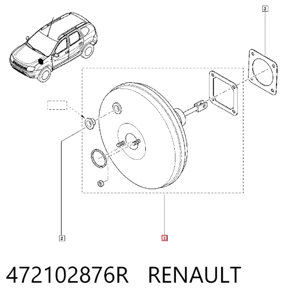 Wzmacniacz próżniowy hamulców 472102876R Renault (RVI)