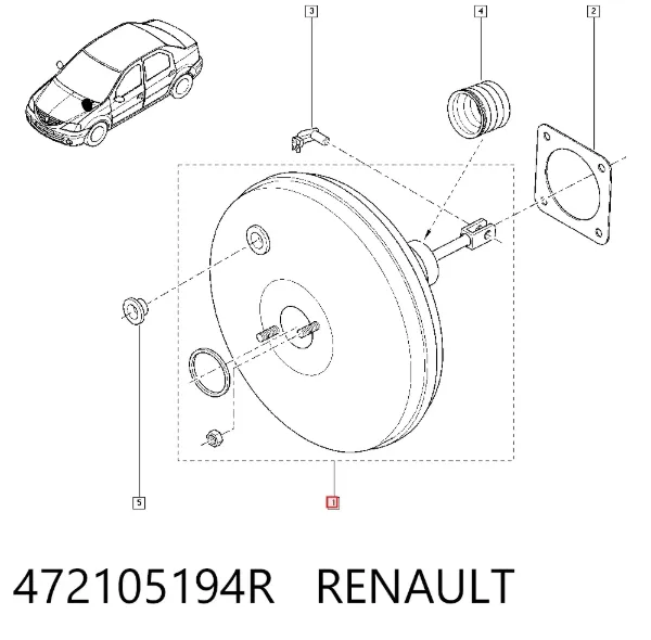 Wzmacniacz próżniowy hamulców 472105194R Renault (RVI)