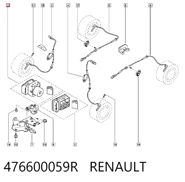 Sterownik ABS  hydrauliczny 476600059R Renault (RVI)
