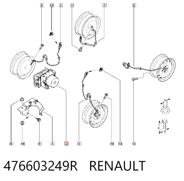 Sterownik ABS  hydrauliczny 476603249R Renault (RVI)