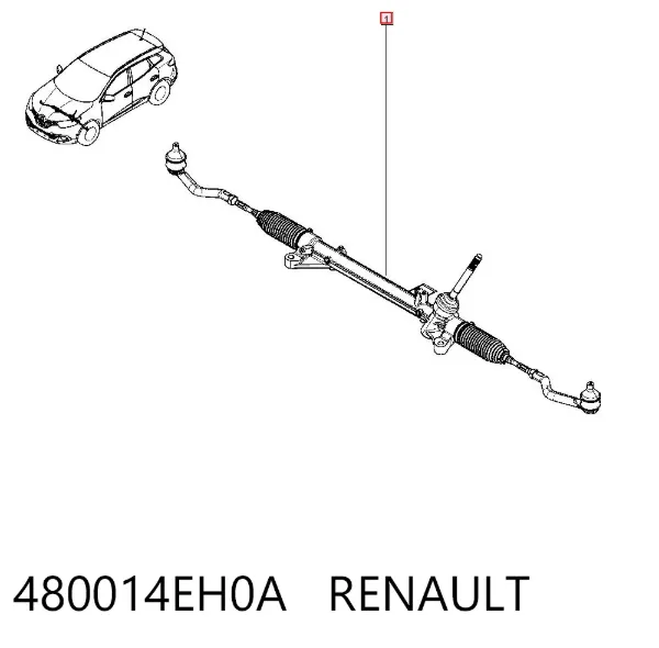 Listwa kierownicza (maglownica) 480014EH0A Renault (RVI)