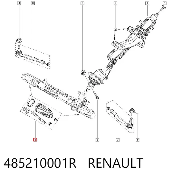 Drążek kierowniczy 485210001R Renault (RVI)