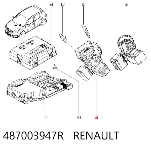 Stacyjka zapłonowa 487003947R Renault (RVI)