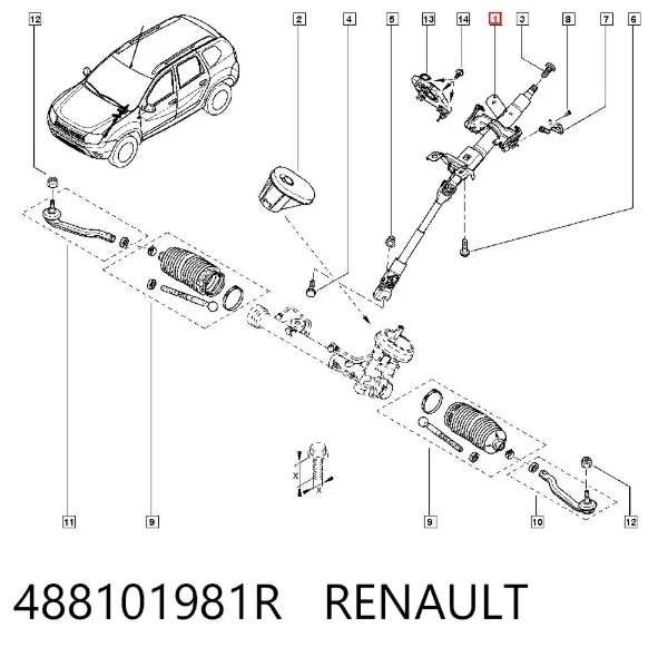 Kolumna (wał) kierownicza (kierownicy) Dacia Duster HS
