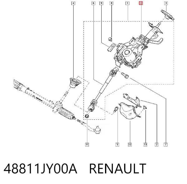 Kolumna (wał) kierownicza (kierownicy) Renault Koleos HY0