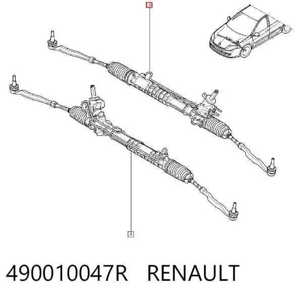 Listwa kierownicza (maglownica) 490010047R Renault (RVI)