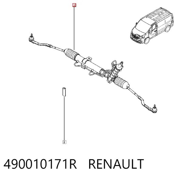 Listwa kierownicza (maglownica) 490010171R Renault (RVI)