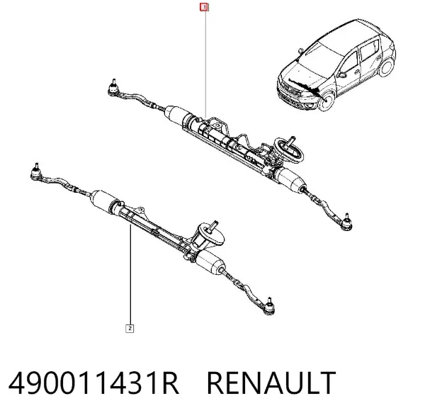 Listwa kierownicza (maglownica) 490011431R Renault (RVI)