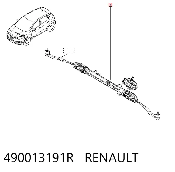 Listwa kierownicza (maglownica) 490013191R Renault (RVI)