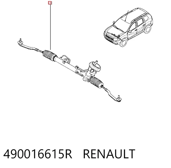 Listwa kierownicza (maglownica) 490016615R Renault (RVI)
