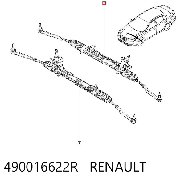 Listwa kierownicza (maglownica) 490016622R Renault (RVI)