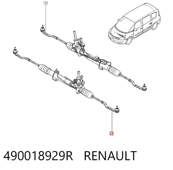 Listwa kierownicza (maglownica) 490018929R Renault (RVI)