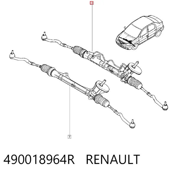Listwa kierownicza (maglownica) 490018964R Renault (RVI)