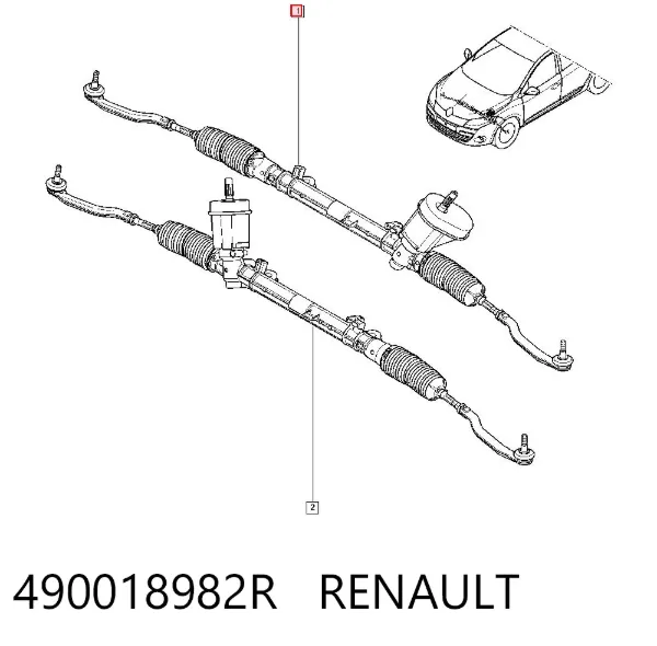 Listwa kierownicza (maglownica) 490018982R Renault (RVI)