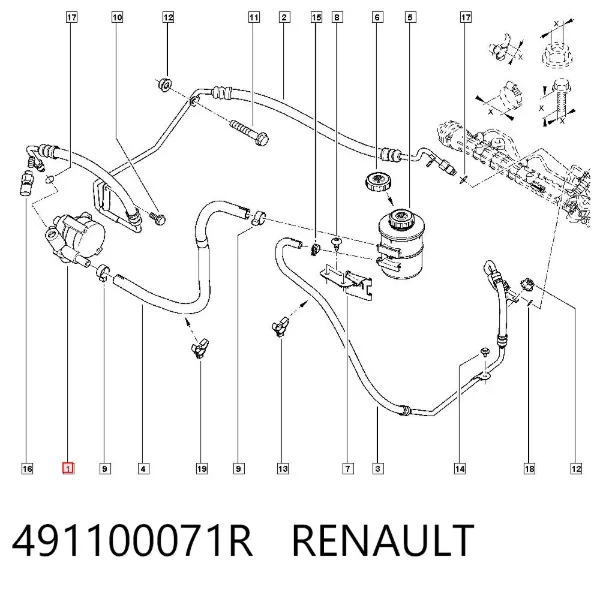 Pompa wspomagania hydraulicznego kierownicy 491100071R Renault (RVI)
