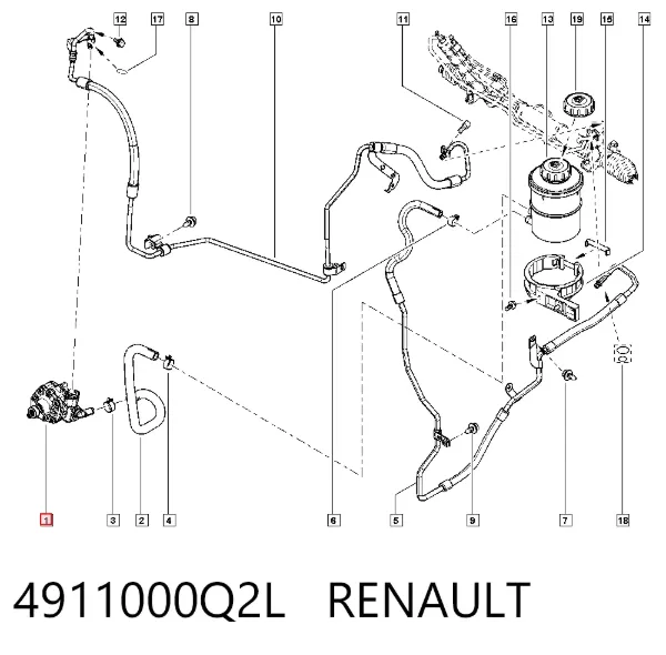 Pompa wspomagania hydraulicznego kierownicy 4911000Q2L Renault (RVI)