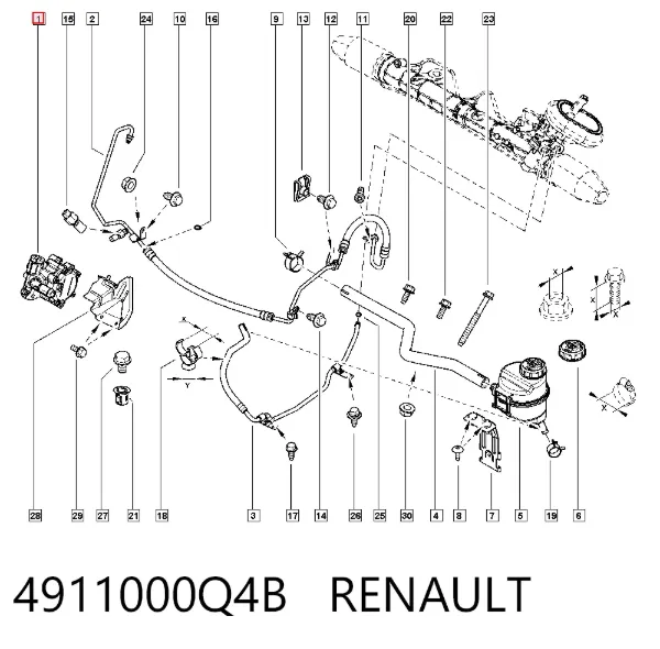 Pompa wspomagania hydraulicznego kierownicy 4911000Q4B Renault (RVI)