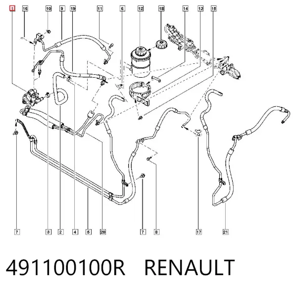 Pompa wspomagania hydraulicznego kierownicy 491100100R Renault (RVI)