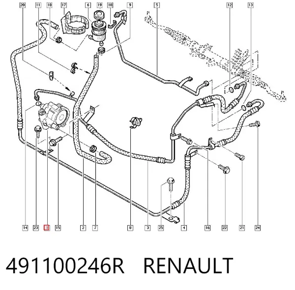 Pompa wspomagania hydraulicznego kierownicy 491100246R Renault (RVI)
