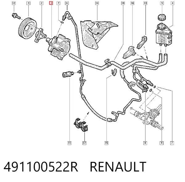 Pompa wspomagania hydraulicznego kierownicy 491100522R Renault (RVI)
