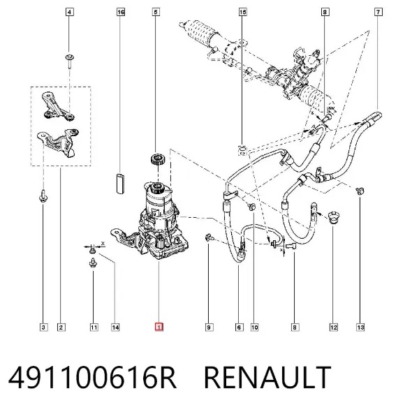 Pompa wspomagania hydraulicznego kierownicy 491100616R Renault (RVI)