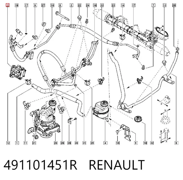 Pompa wspomagania hydraulicznego kierownicy 491101451R Renault (RVI)
