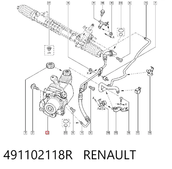 Pompa wspomagania hydraulicznego kierownicy 491102118R Renault (RVI)