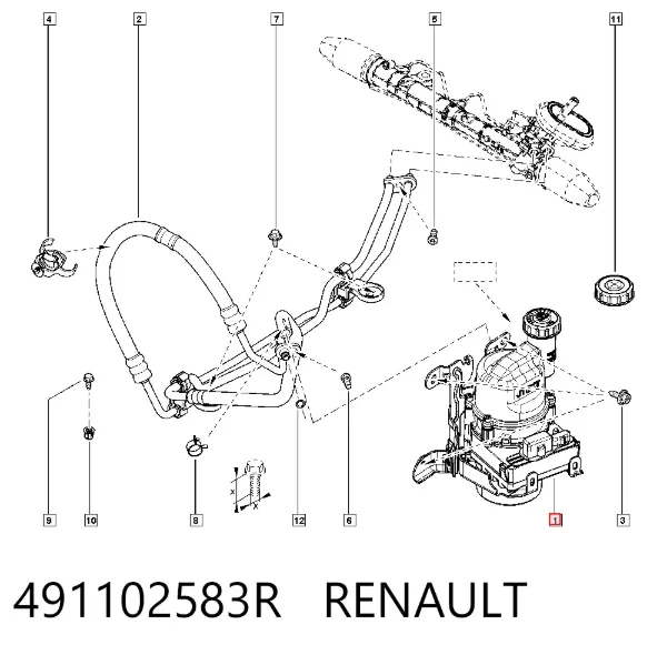 Pompa wspomagania hydraulicznego kierownicy 491102583R Renault (RVI)