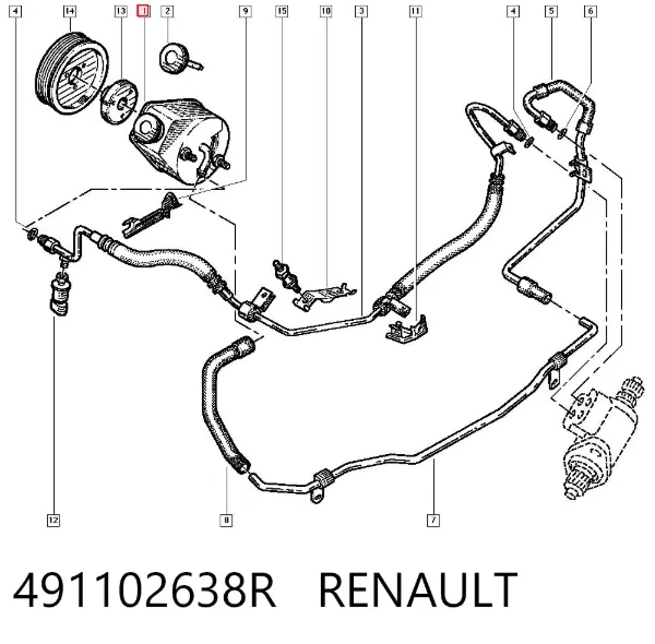 Pompa wspomagania hydraulicznego kierownicy 491102638R Renault (RVI)