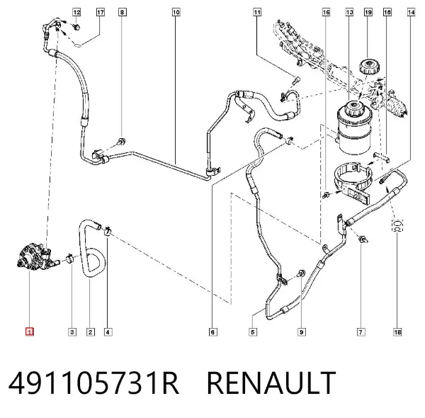 Pompa wspomagania hydraulicznego kierownicy 491105731R Renault (RVI)