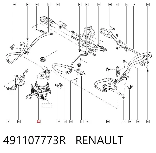 Pompa wspomagania hydraulicznego kierownicy 491107773R Renault (RVI)