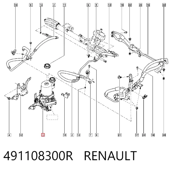 Pompa wspomagania hydraulicznego kierownicy 491108300R Renault (RVI)