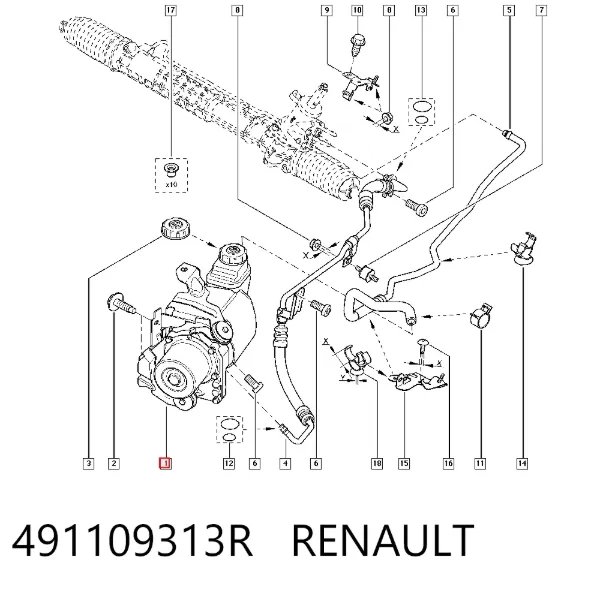 Pompa wspomagania hydraulicznego kierownicy 491109313R Renault (RVI)