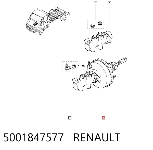 Główny cylinder hamulców 5001847577 Renault (RVI)