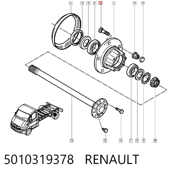 Szpilka koła tylna 5010319378 Renault (RVI)