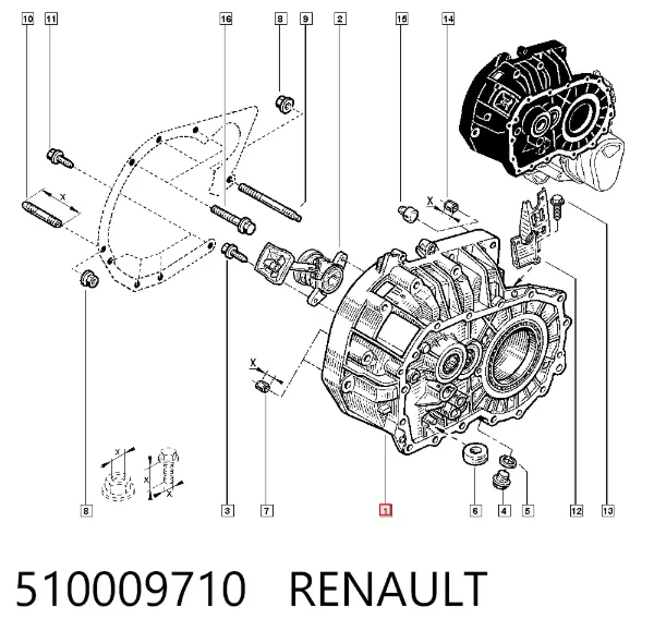 Cylinder roboczy sprzęgła (wysprzęglik) w komplecie z łożyskiem wyciskowym 510009710 Renault (RVI)