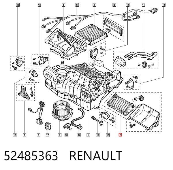 Chłodnica nagrzewnicy (ogrzewacza) 52485363 Renault (RVI)