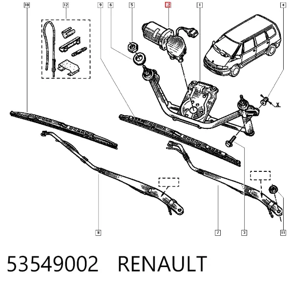 Silniczek wycieraczki szyby przedniej Renault Espace III