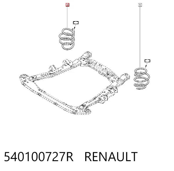 Sprężyna przednia 540100727R Renault (RVI)
