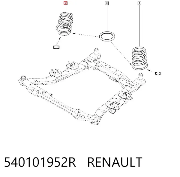 Sprężyna przednia 540101952R Renault (RVI)