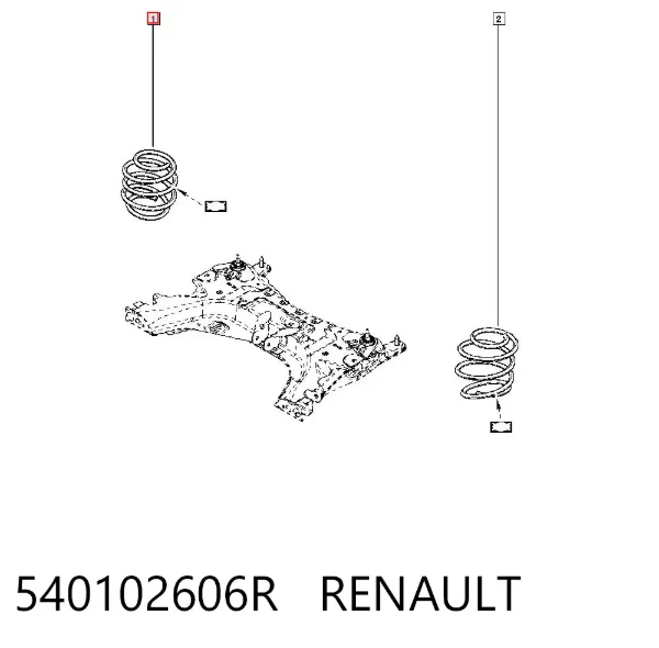 Sprężyna przednia 540102606R Renault (RVI)