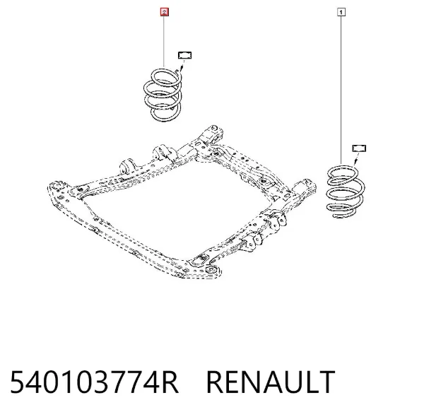 Sprężyna przednia 540103774R Renault (RVI)