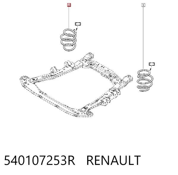 Sprężyna przednia 540107253R Renault (RVI)