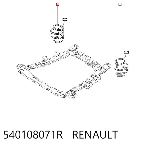 Sprężyna przednia 540108071R Renault (RVI)