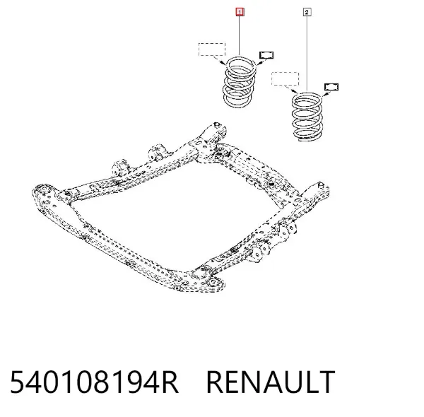 Sprężyna przednia 540108194R Renault (RVI)