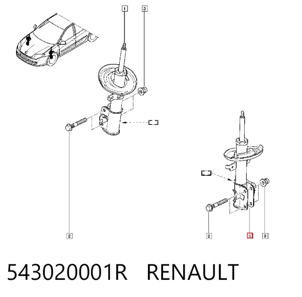 Amortyzator przedni 543020001R Renault (RVI)