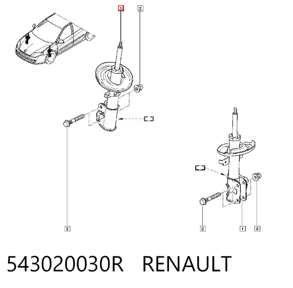 Amortyzator przedni 543020030R Renault (RVI)
