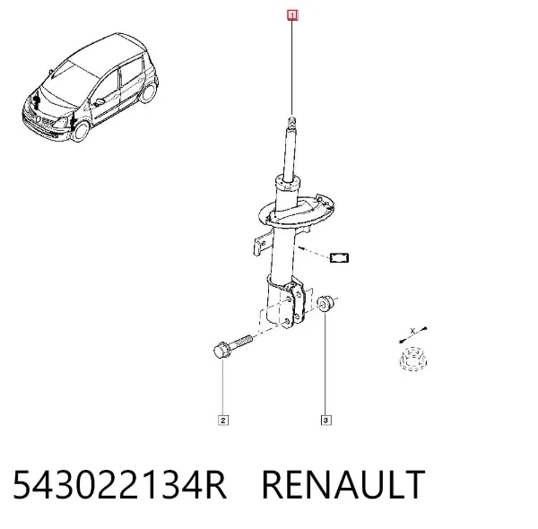 Amortyzator przedni 543022134R Renault (RVI)