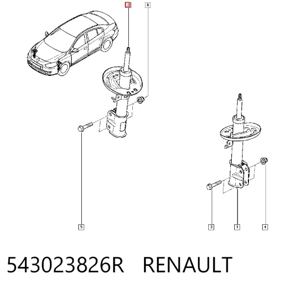 Amortyzator przedni 543023826R Renault (RVI)